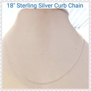 18" 925 Sterling Silver Curb Chain